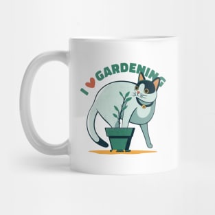 Cat in plants, I love gardening Mug